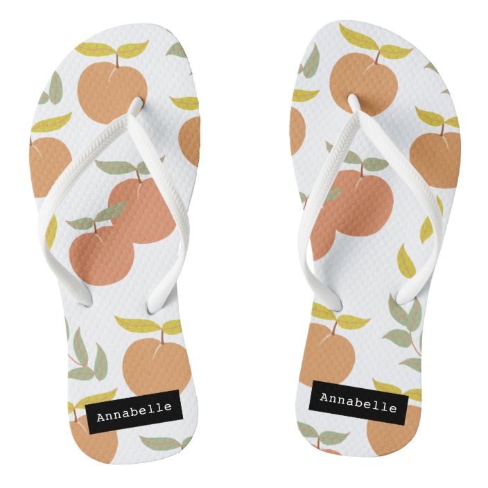 Kawaii Cute Lemons and Leaves Pattern Summer Flip Flops Beach Footwear