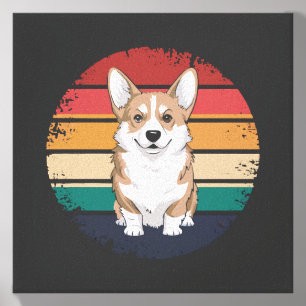 Retro Vintage Pembroke Welsh Corgi Lover Dog Gifts Canvas Photo Tile