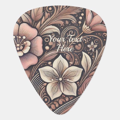 Retro Vintage Personalized Floral Pattern Guitar Pick