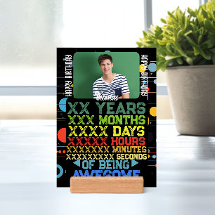 Retro Vintage Personalized Years Days Birthday Holder
