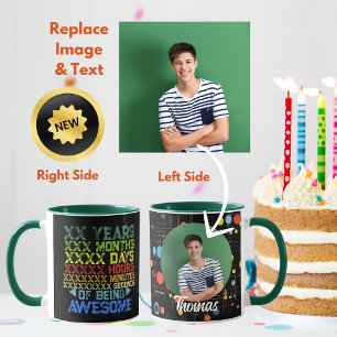 Retro Vintage Personalized Years Days Birthday Mug