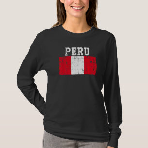 Retro Vintage Peru Flag Peruvian Roots T-Shirt