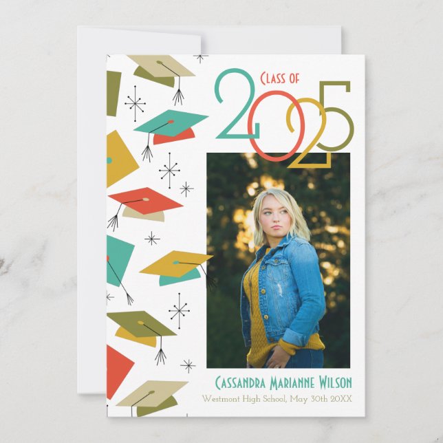 Retro Vintage Photo Graduation Announcement (Front)