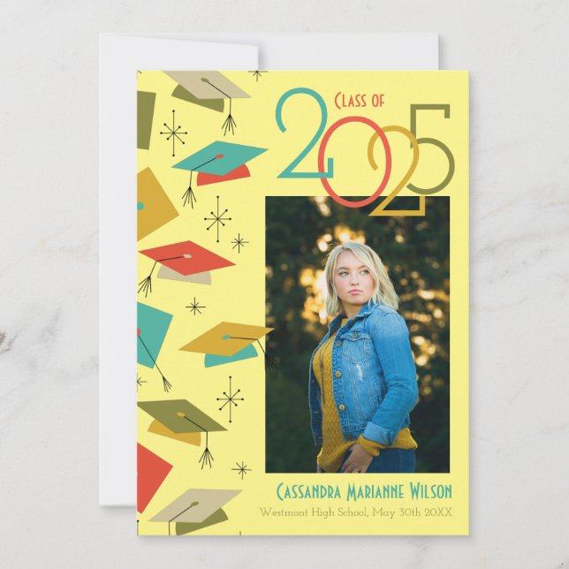 Retro Vintage Photo Graduation Announcement (Front)