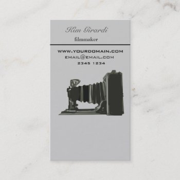 Retro Vintage Photography Filmaker Vertical Business Card by 911business at Zazzle