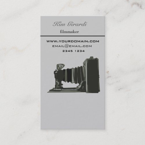 Retro Vintage Photography Filmaker Vertical Business Card