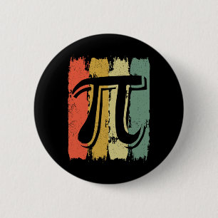 Retro Vintage Pi Math Geek Mathematician Pi Day Button