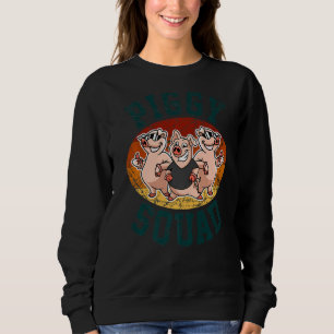 Retro Vintage Piggy Squad, Funny Farm Animal Lover Sweatshirt
