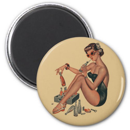Retro Vintage pin up girl    Magnet