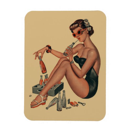 Retro Vintage pin up girl  Magnet