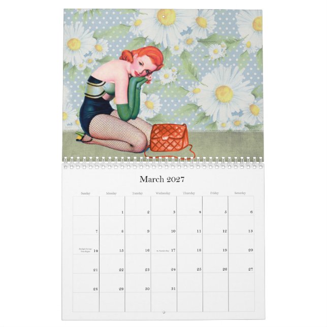Retro Vintage Pin-Up Girls Art 20XX Calendar | Zazzle