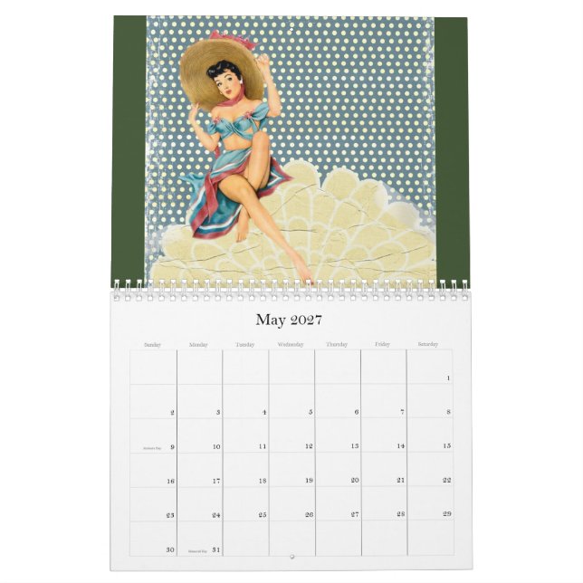 Retro Vintage Pin-Up Girls Art 20XX Calendar | Zazzle