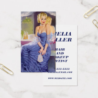 RETRO VINTAGE PIN UP MAKEUP ARTIST BUSINESS CARD