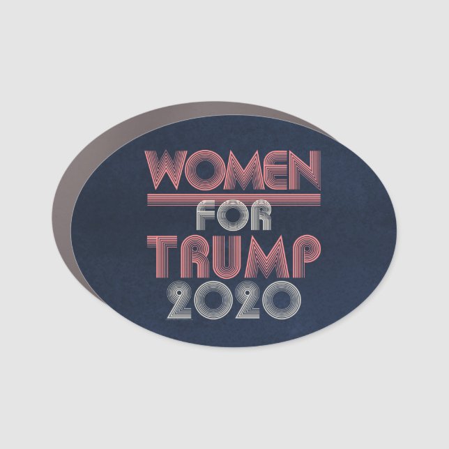 Retro Vintage Pink Women for Trump 2020 Car Magnet (Front)