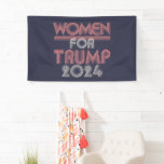 Retro Vintage Pink Women for Trump 2024 Banner
