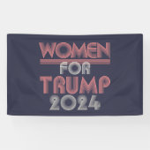 Retro Vintage Pink Women for Trump 2024 Banner (Horizontal)