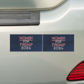 Retro Vintage Pink Women for Trump 2024 Bumper Sticker (On Car)