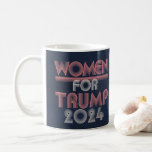Retro Vintage Pink Women for Trump 2024 Coffee Mug