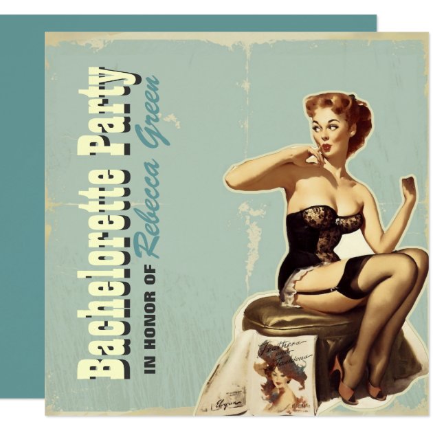 Retro Vintage Pinup Bachelorette Party Invitations