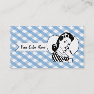 retro vintage pinup girl hair stylist hairstylist appointment card