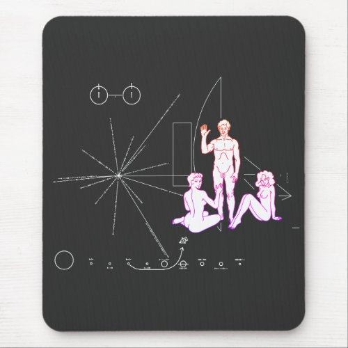 Retro vintage pioneer plaque for womanizer mouse pad