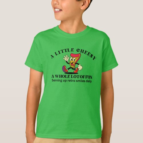 Retro Vintage Pizza Cartoon  T-Shirt