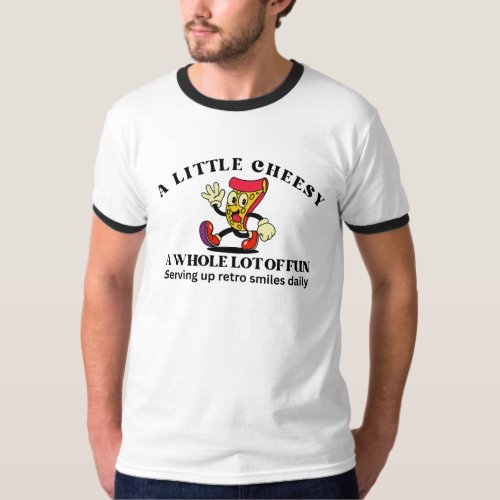 Retro Vintage Pizza Cartoon T-Shirt