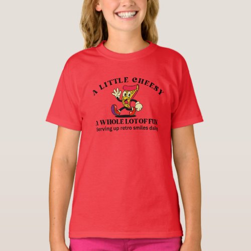 Retro Vintage Pizza Cartoon T-Shirt