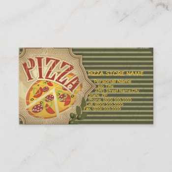 Retro Vintage Pizza Shop Business Card by zlatkocro at Zazzle