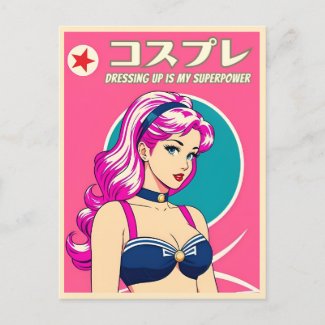 Retro Vintage Pop Art Japan Anime Cosplay Humor