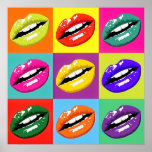Retro Vintage Pop Art Poster<br><div class="desc">This reproduction of a pop art lips design is a fantastic retro idea for any home, office, business or workplace. Please note: This image like my other images are "public domain" images and do not breach any copyrights. Thank you for your support and stopping by my store and choosing an...</div>