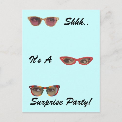 Retro Vintage Postcard Surprise Party Discreet Fun