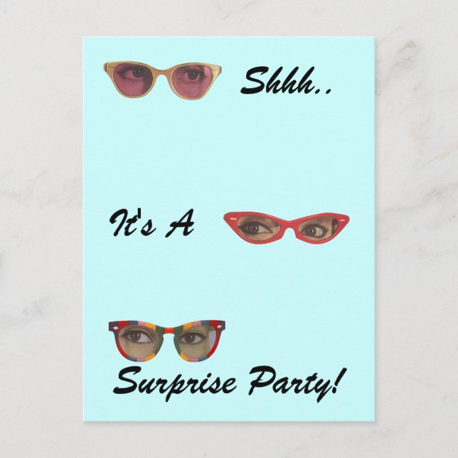 Retro Vintage Postcard Surprise Party Discreet Fun (Front)
