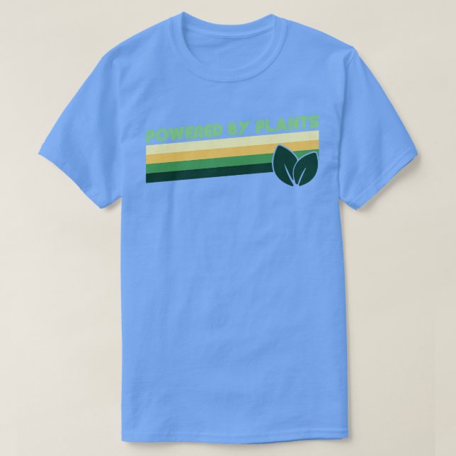 Retro Vintage Powered By Plants T-Shirt (Design Front)
