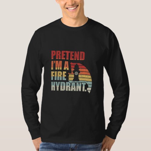 Retro Vintage Pretend Im A Fire Hydrant Costume Ha T_Shirt