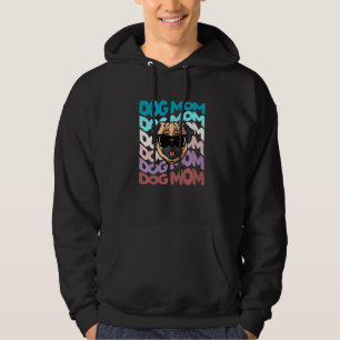 Retro Vintage Pug Dog Mom Cool Sunglasses Hoodie