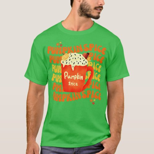 Retro Vintage Pumpkin Spice Latte Lovers Funny Pum T_Shirt
