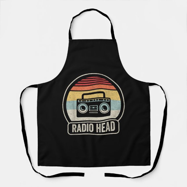 Retro Vintage Radio Head Apron (Front)