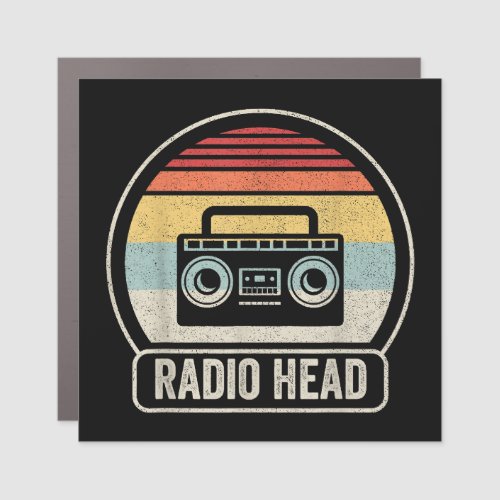 Retro Vintage Radio Head Car Magnet