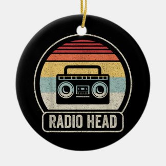 Retro Vintage Radio Head Ceramic Ornament