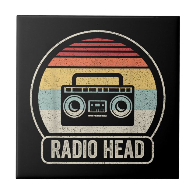 Retro Vintage Radio Head Ceramic Tile (Front)