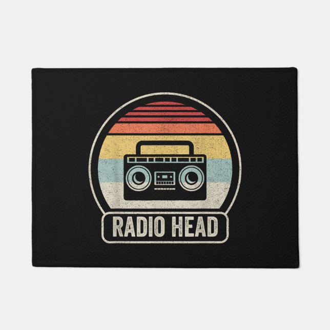 Retro Vintage Radio Head Doormat (Front)