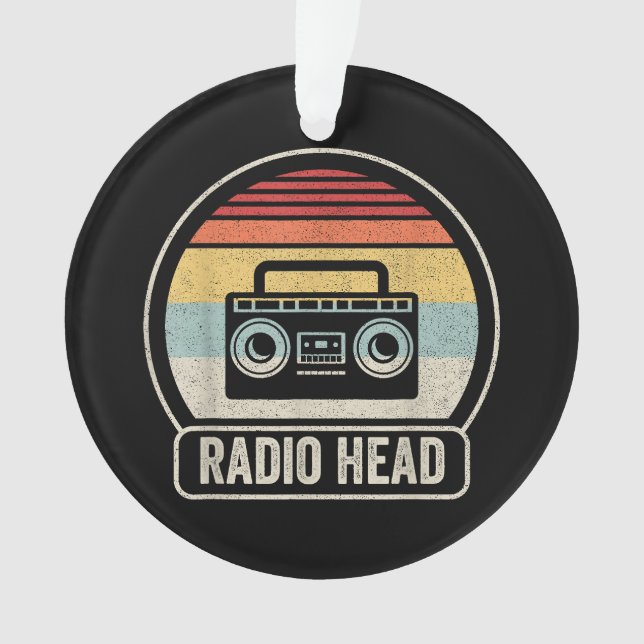 Retro Vintage Radio Head Ornament (Front)