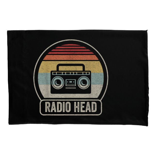 Retro Vintage Radio Head Pillow Case (Front)