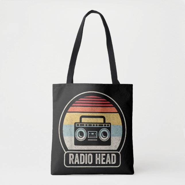Retro Vintage Radio Head Tote Bag (Front)