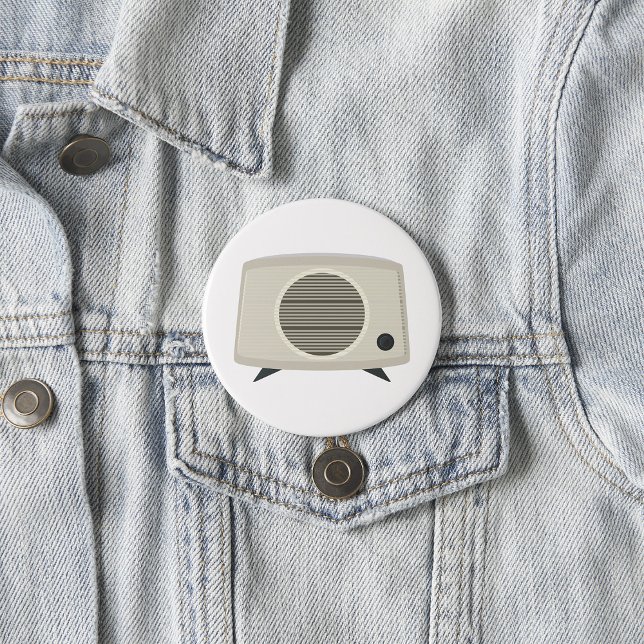 Retro Vintage Radio Mid-Century Modern Audio  Button (Creator Uploaded)