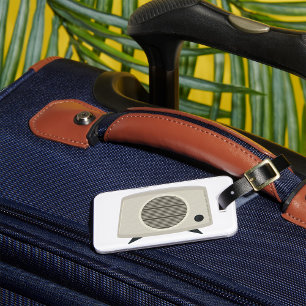 Retro Vintage Radio Mid-Century Modern Audio Luggage Tag
