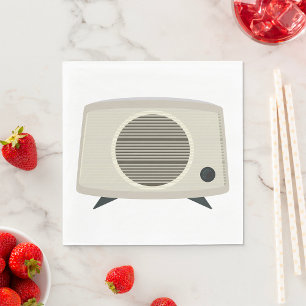 Retro Vintage Radio Mid-Century Modern Audio Napkins