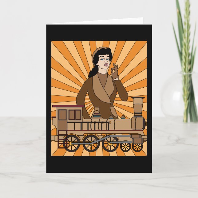Retro Vintage Railroad Card (Front)
