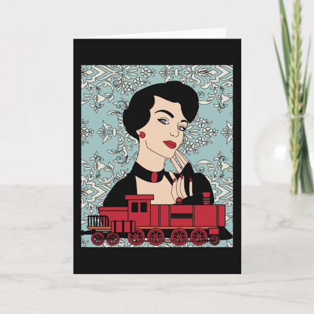 Retro Vintage Railroad Card (Front)